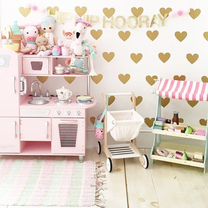 Diy 48pcs Little Hearts Wallpaper Removable Wall Decals - Wall Decal , HD Wallpaper & Backgrounds