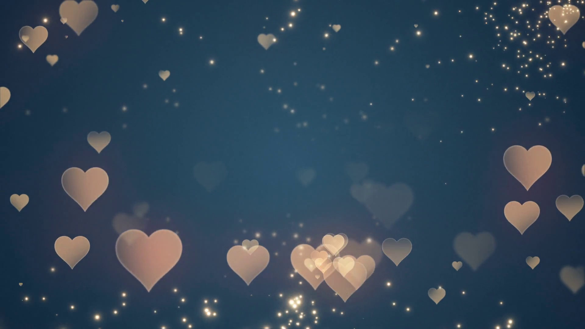 Floating Little Hearts Glowing Twinkling Sparkling - Gold Blue Hearts Background , HD Wallpaper & Backgrounds