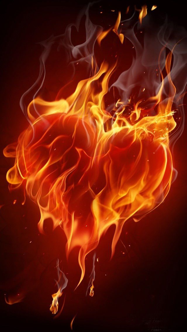 Iphone Wallpapers Hd Heart On Fire 2197718 Hd Wallpaper