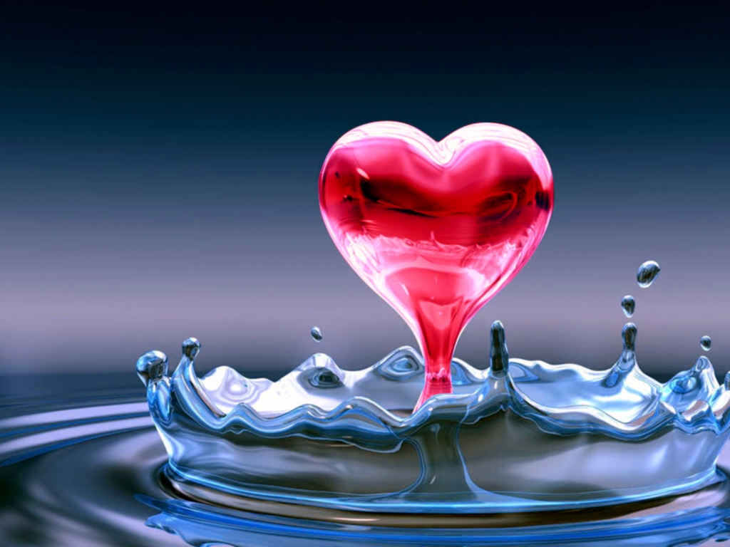 Water Heart Love S Wallpaper - 1080p Love Wallpaper Hd , HD Wallpaper & Backgrounds