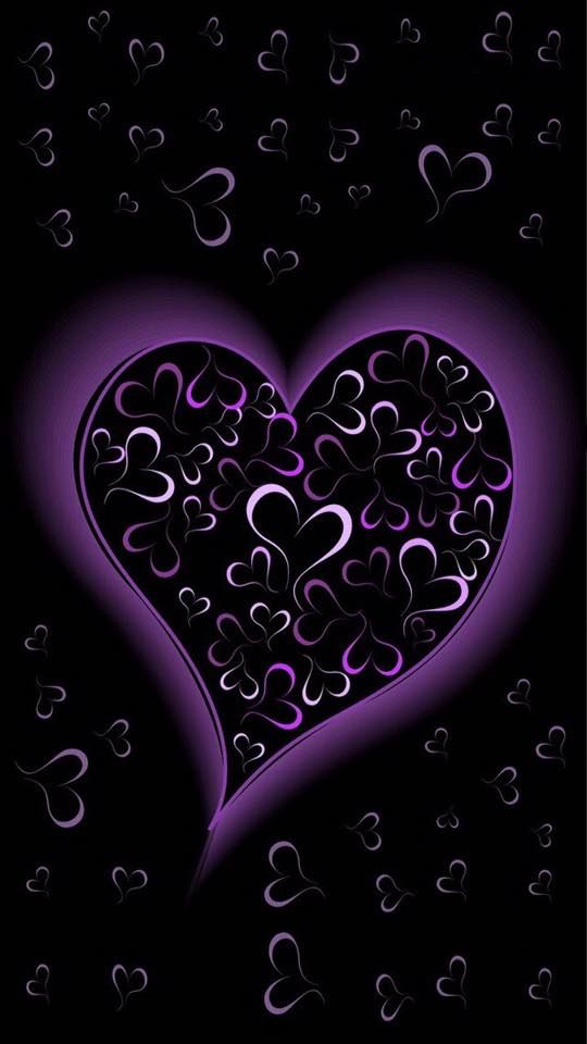 Mobile Wallpaper - - - Purple Hearts Wallpaper For Iphone , HD Wallpaper & Backgrounds