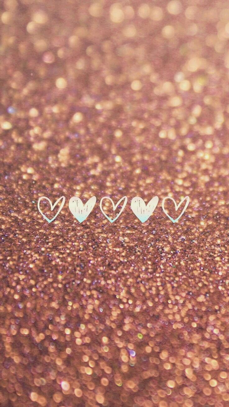 Golden Heart Background - Iphone 7 Wallpaper Glitter , HD Wallpaper & Backgrounds