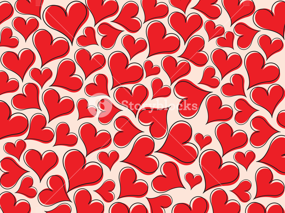 Red Heart Pattern Wallpaper - Papel De Parede De Coração Vermelho , HD Wallpaper & Backgrounds