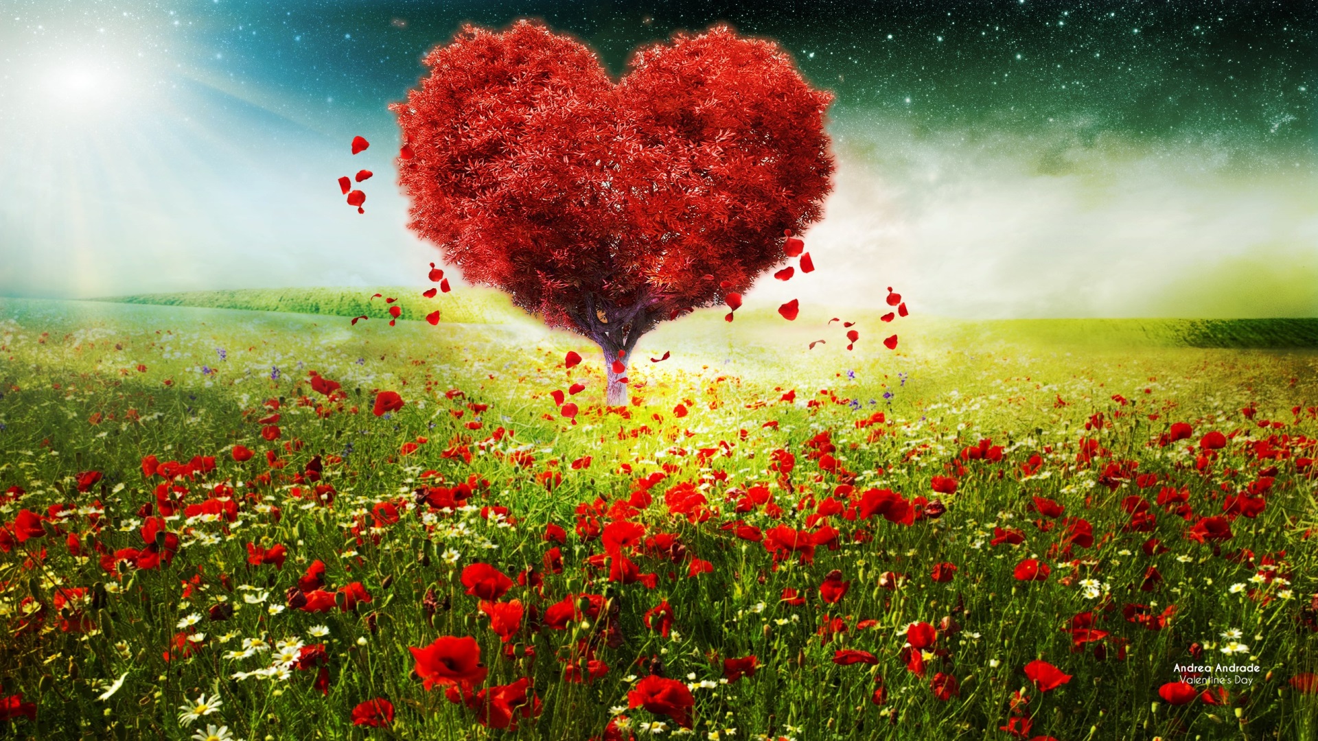 Love Heart Beautiful Wallpapers - Happy Valentines Day Nature , HD Wallpaper & Backgrounds