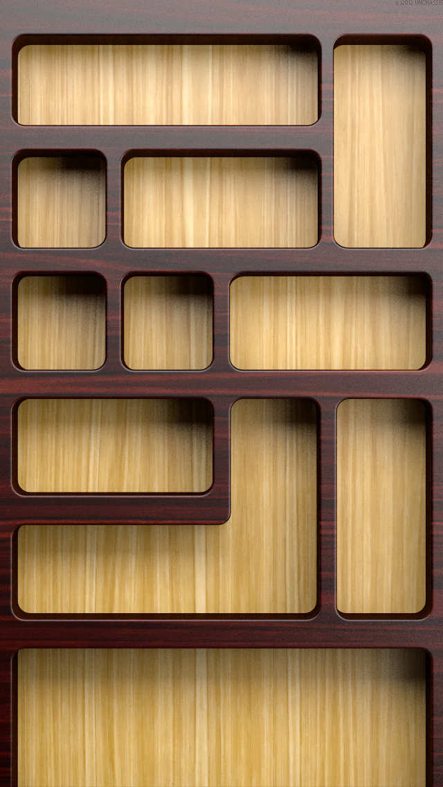 Wood Bookshelves - Iphone 5 Home Screen Wallpaper Hd , HD Wallpaper & Backgrounds