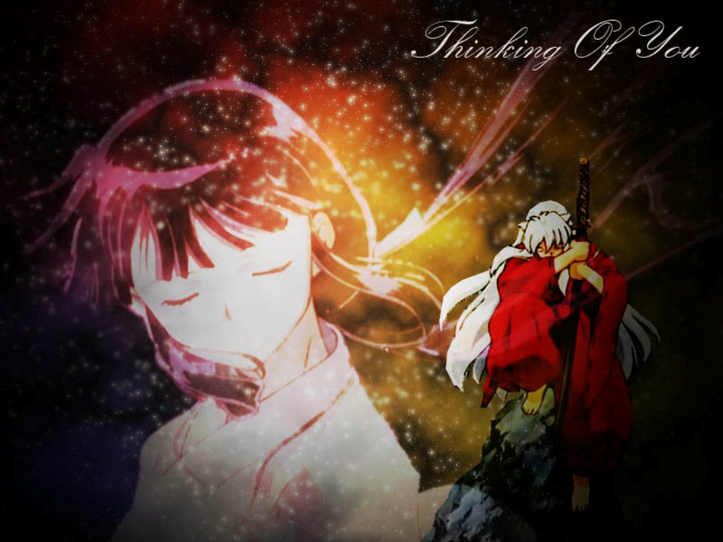 Thinking Of You Kikyo Inuyasha Anime Hd Wallpaper - Poster , HD Wallpaper & Backgrounds