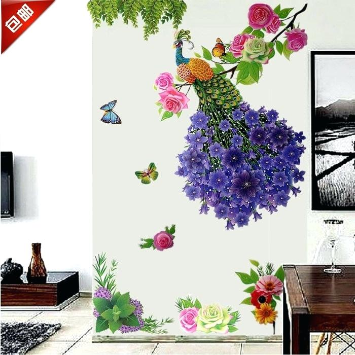 Wall Decals In Bedroom King Size Beautiful Three Dimensional - Peacock Wall Decor Stickers , HD Wallpaper & Backgrounds