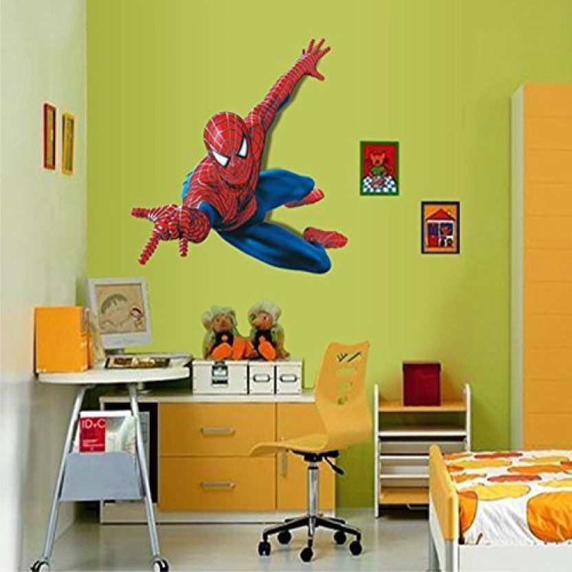 Fucool ® 3d Cartoon Removable Spiderman Wall Stickers - Wall Stickers Of Spider Man , HD Wallpaper & Backgrounds