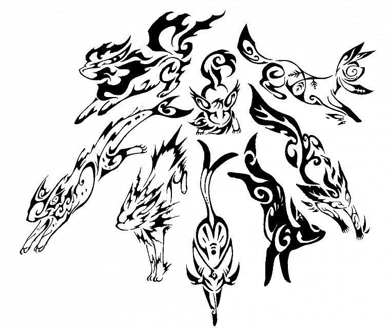 Pokemon Eeveelutions Desktop Wallpaper Black And White