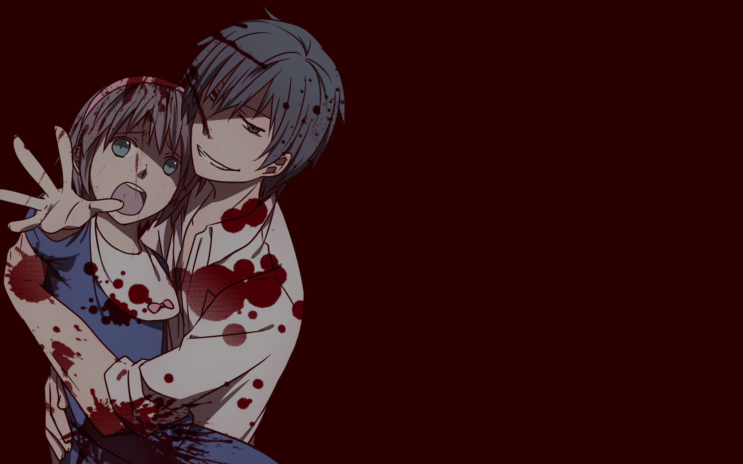 Corpse Party Hd Wallpaper - Yandere Anime Girl With Boy , HD Wallpaper & Backgrounds