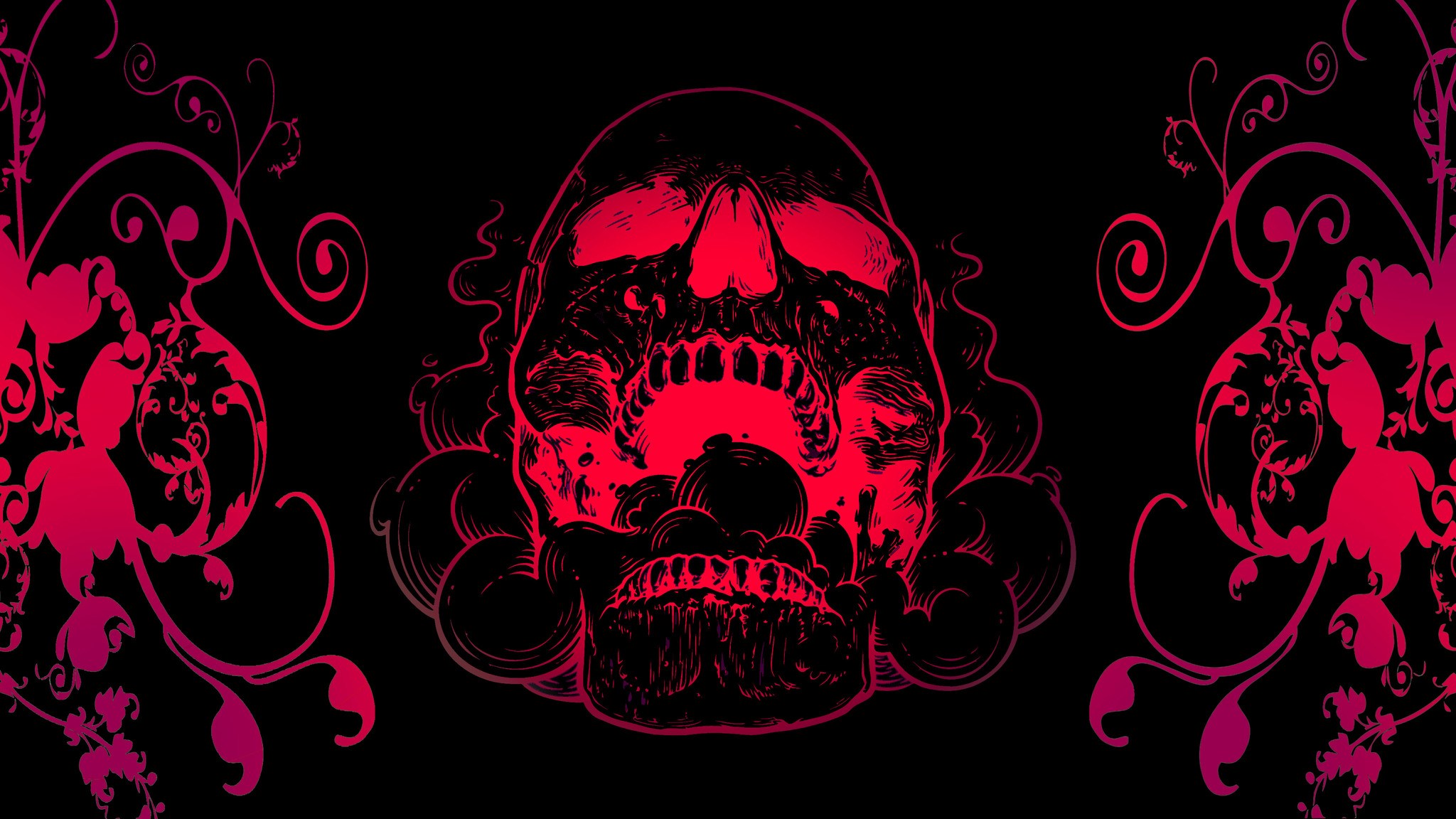 Black And Red Skull , HD Wallpaper & Backgrounds