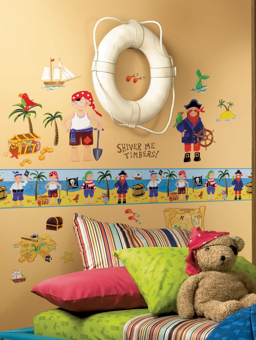 Border Kids Room Wallpaper Ideas Boys Feature Wallpaper - Jake And The Neverland Pirates Captain Jake , HD Wallpaper & Backgrounds