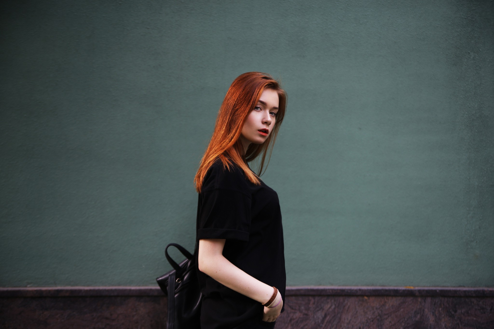 Women, Portrait, Redhead, Walls, Anya Altotskaya - Girl , HD Wallpaper & Backgrounds