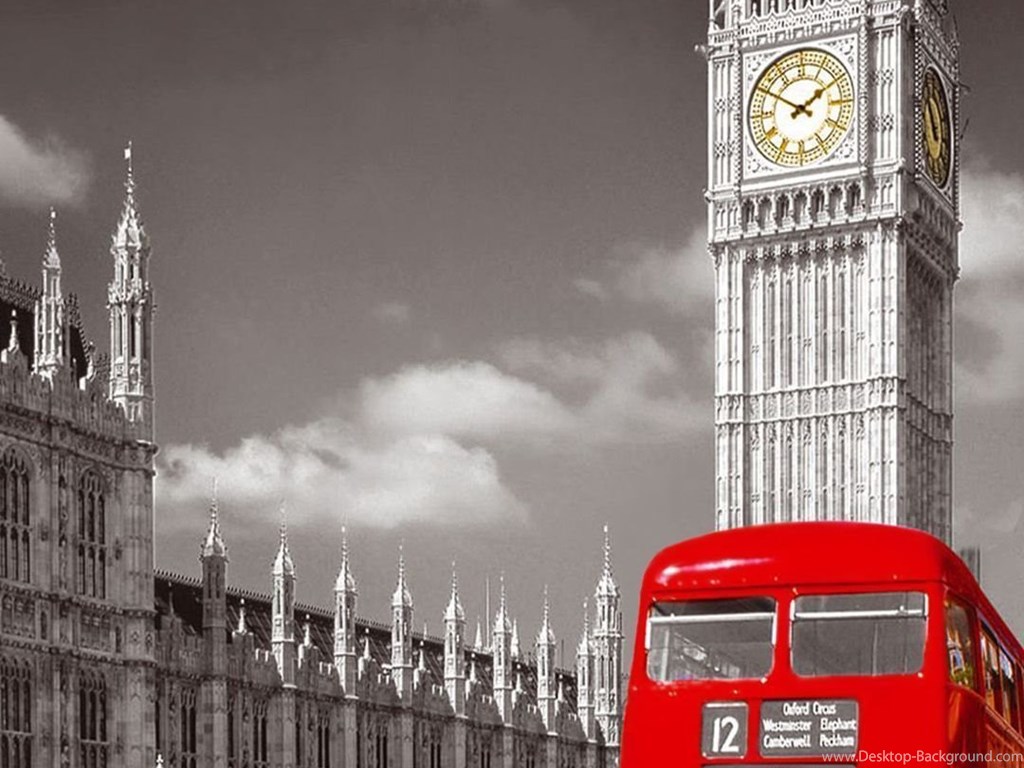 Fullscreen - London Big Ben Bus , HD Wallpaper & Backgrounds
