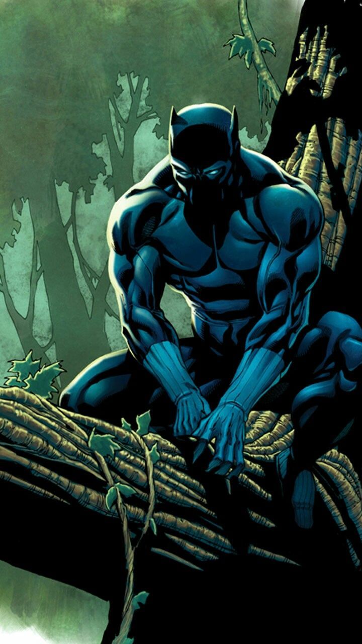 Black Panther Wallpaper Android App Super Hero Apps - Black Panther Comic Book Art , HD Wallpaper & Backgrounds