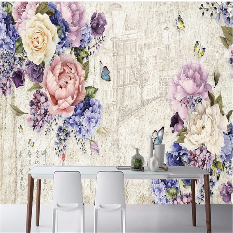 Beibehang 3d Aangepaste Foto Wallpaper Muurschilderingen - Floral Hand Painted Walls , HD Wallpaper & Backgrounds