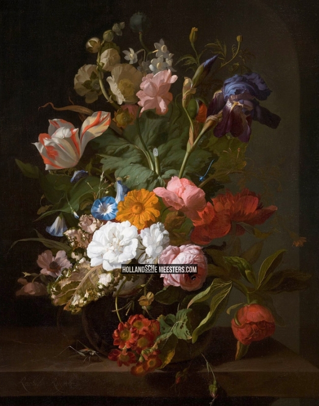 Aanvullende Informatie - Rachel Ruysch Flowers In A Vase 1700 , HD Wallpaper & Backgrounds