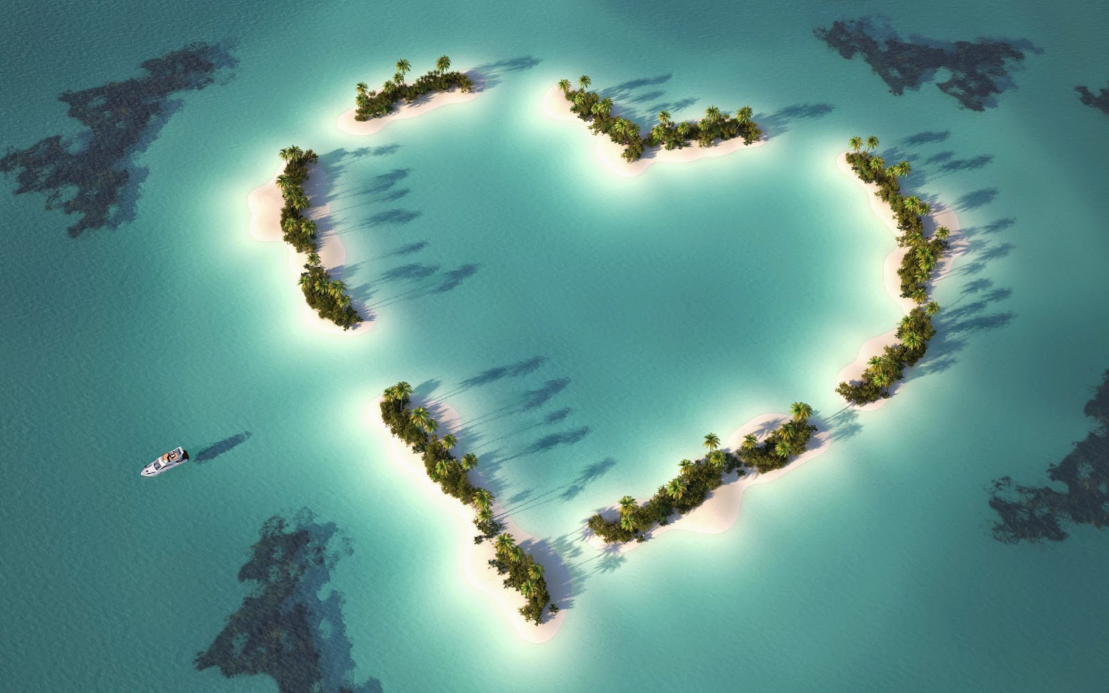Foto Van Een Eiland In De Vorm Van Een Liefdes Hartje, - Islands In Shape Of Heart , HD Wallpaper & Backgrounds
