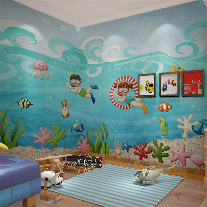Beibehang Papel De Parede Kinderen Zwembad Grote Muurschildering - Papel De Parede Para Piscina , HD Wallpaper & Backgrounds