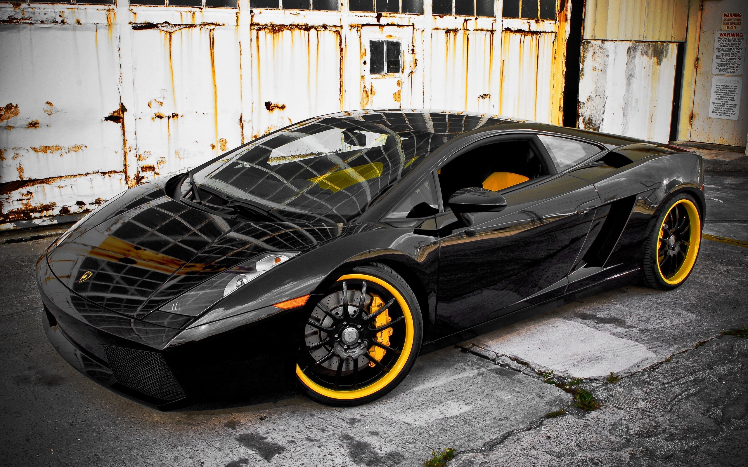 Black And Yellow Lambo Wallpaper - Lamborghini Gallardo Black And Yellow , HD Wallpaper & Backgrounds