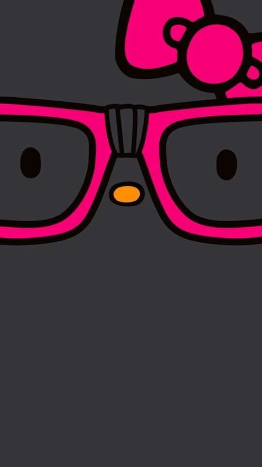 Dark Hello Kitty Wallpaper For Iphone - Hello Kitty Glasses , HD Wallpaper & Backgrounds
