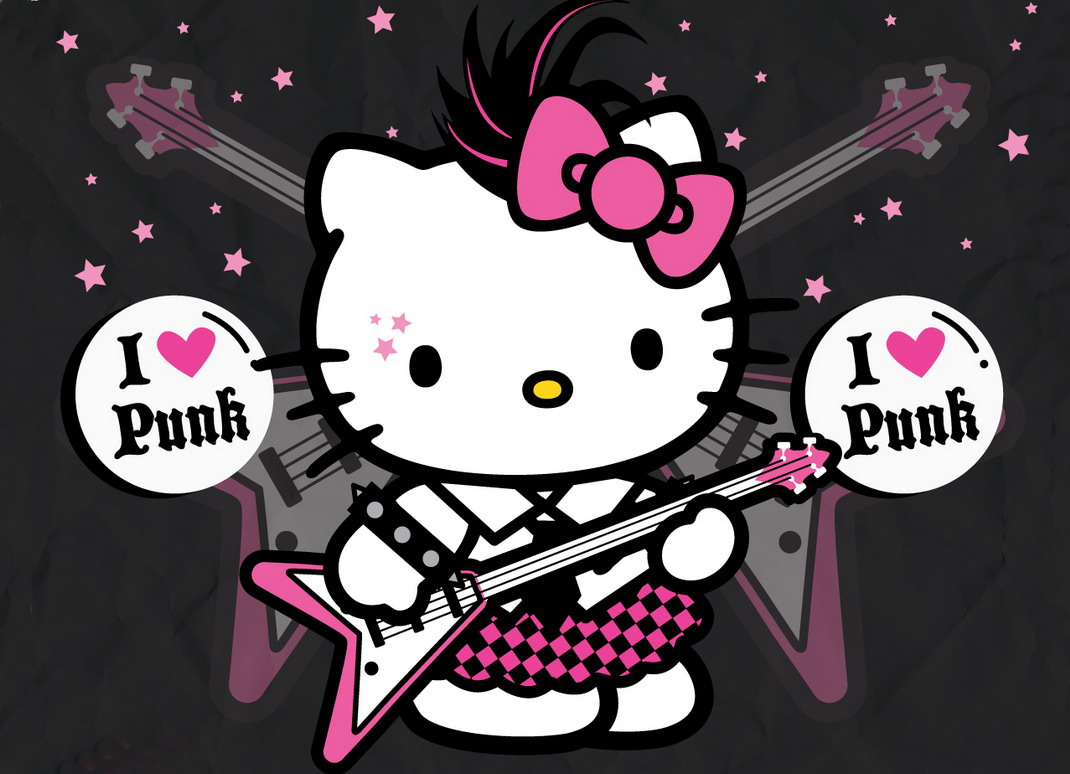 Hello Kitty Wallpaper - Hello Kitty Punk , HD Wallpaper & Backgrounds