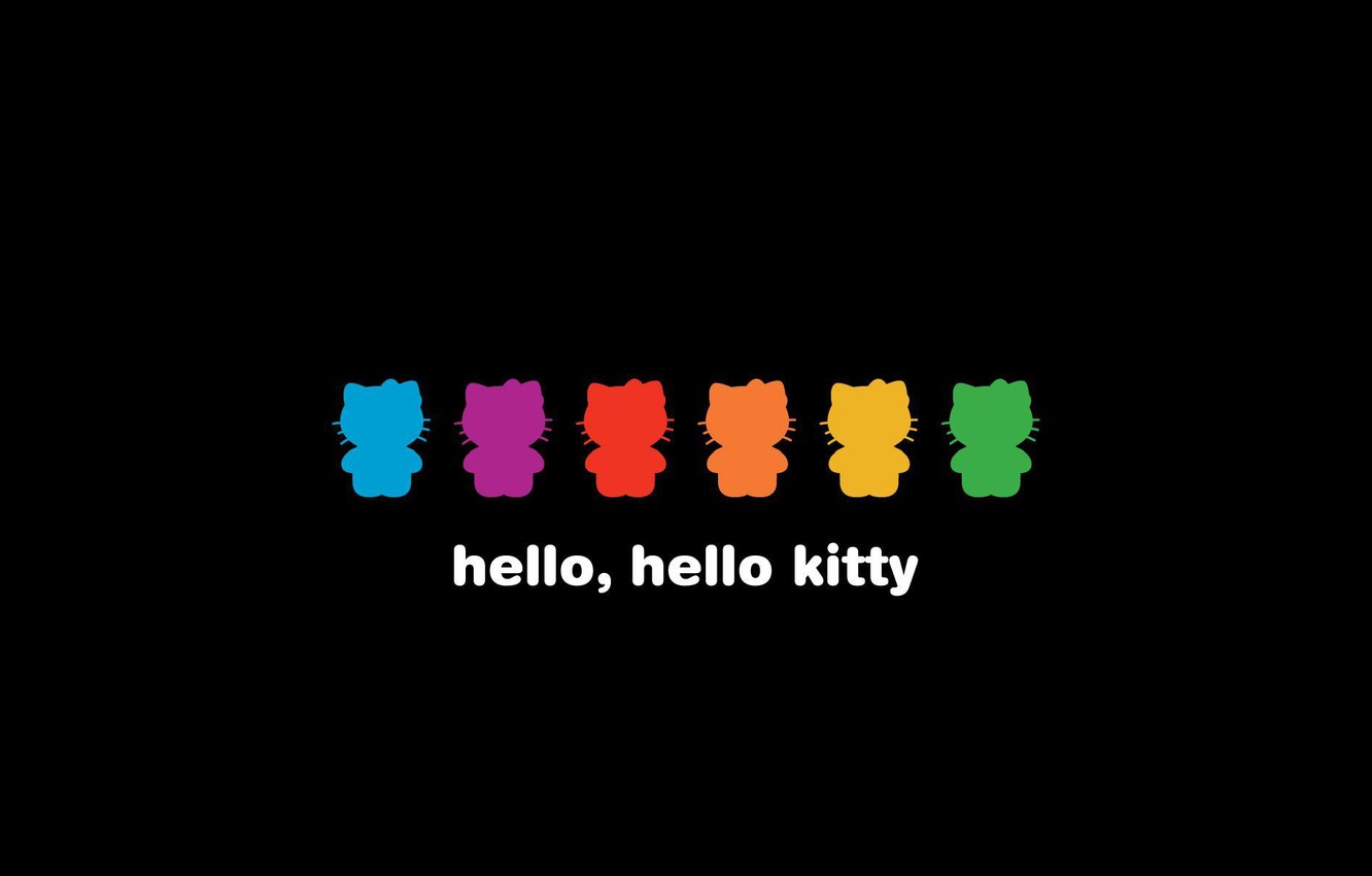 Photo Wallpaper Color Black Background Hello Kitty Hello