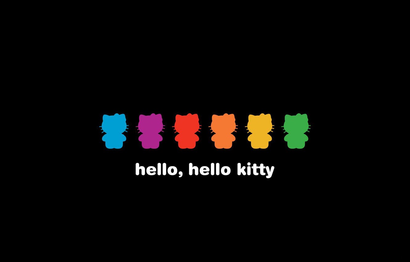 Photo Wallpaper Color, Black Background, Hello Kitty, - Hello Kitty Wallpaper Hd Desktop , HD Wallpaper & Backgrounds