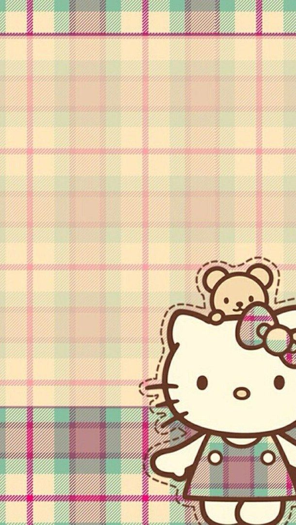 Hello Kitty Wallpaper Plaid Background Bear Friend - Printable Birthday Invite Hello Kitty , HD Wallpaper & Backgrounds