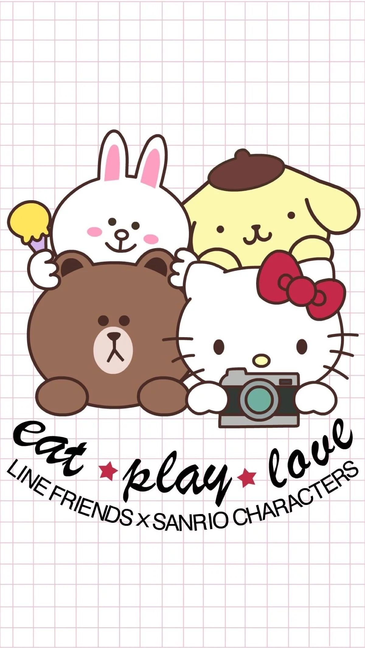 Sanrio, Friends Wallpaper, Wallpapers, Kitty Wallpaper, - Hellokitty And Line Friends , HD Wallpaper & Backgrounds