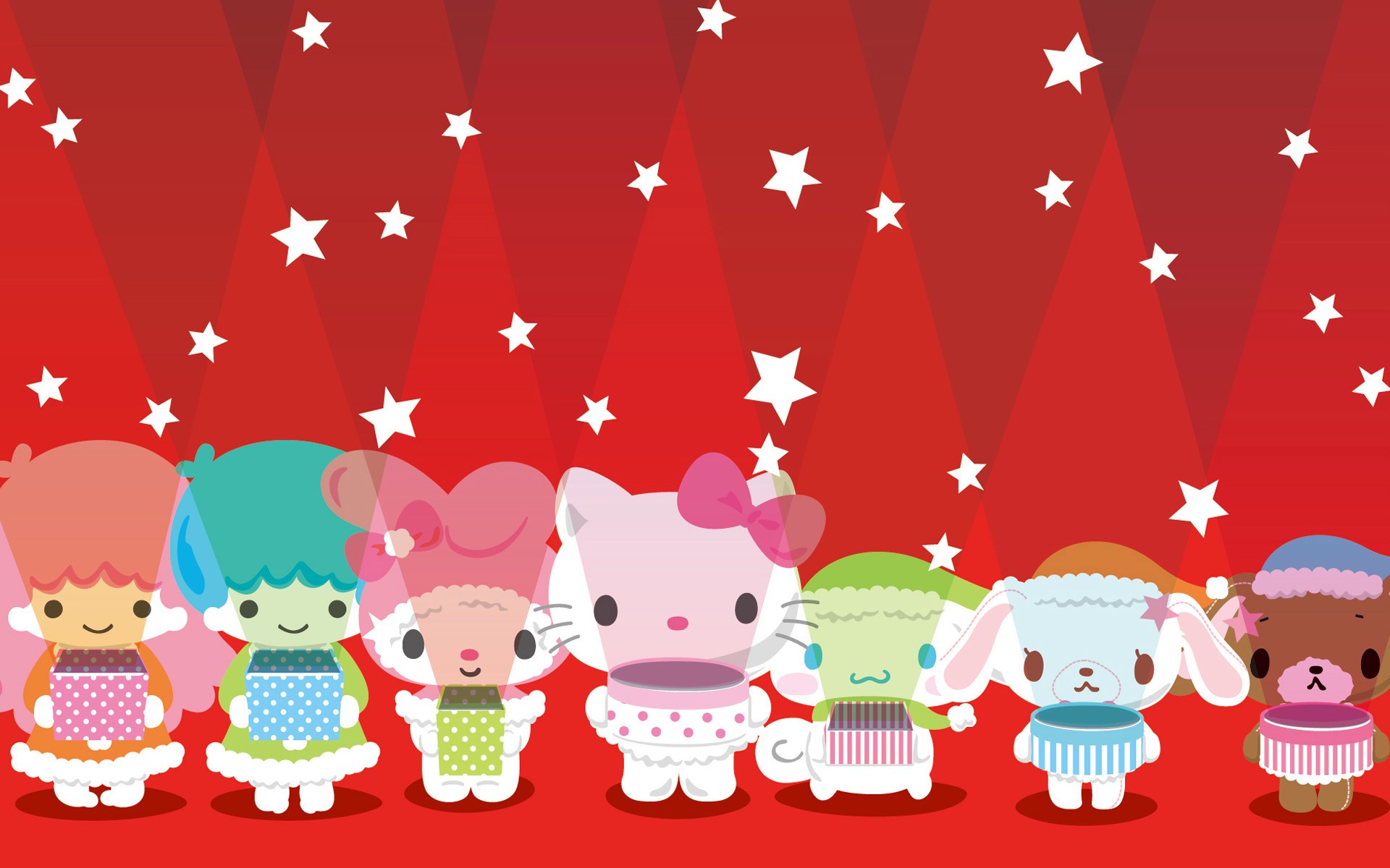 Lights Sanrio Wallpaper Background Pixels Widescreen - Sanrio Christmas , HD Wallpaper & Backgrounds