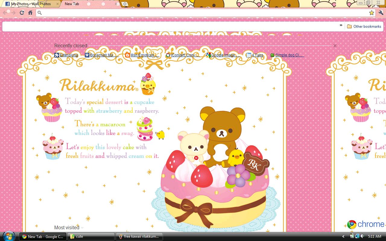 Free Google Chrome Themes Hello Kitty And - Rilakkuma Cake , HD Wallpaper & Backgrounds