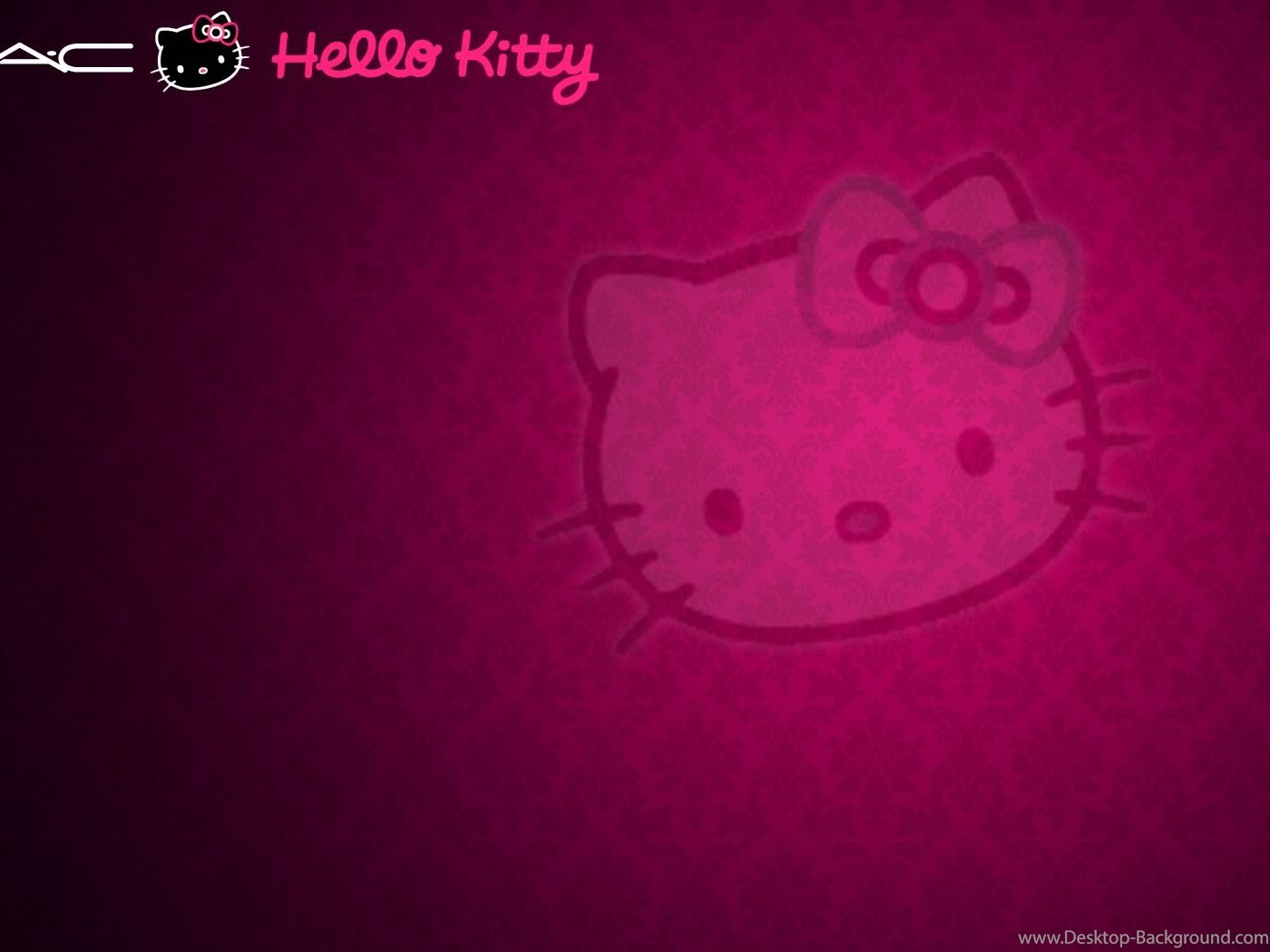 Fullscreen - Dark Pink Hello Kitty Background , HD Wallpaper & Backgrounds