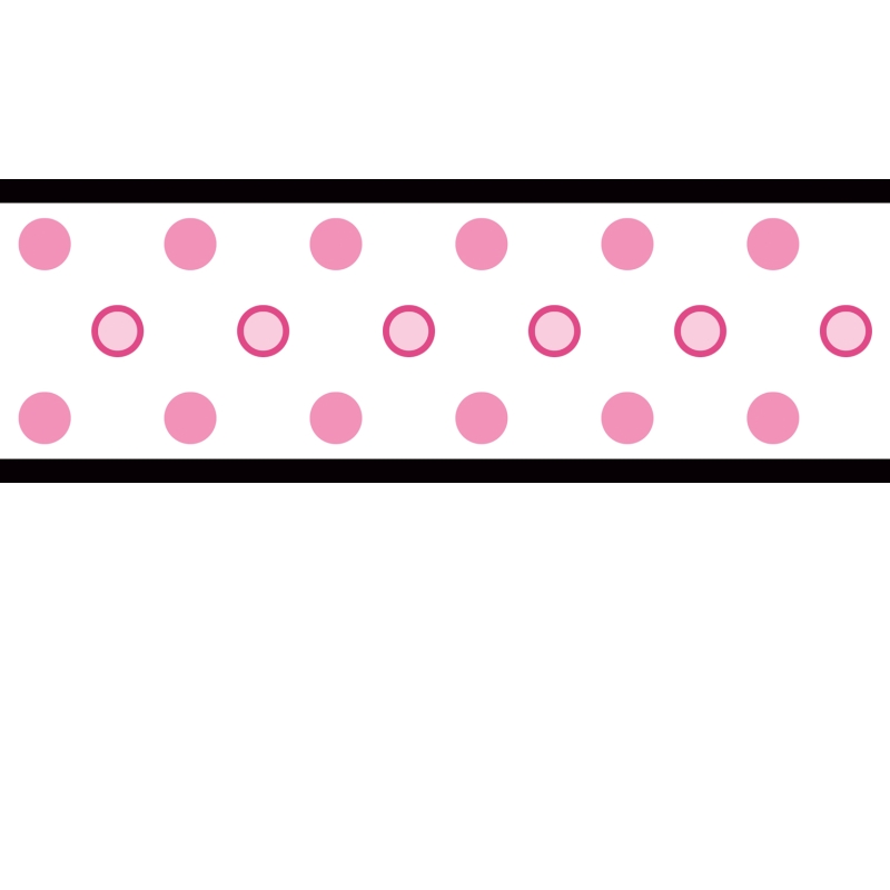 Dot Wall Sticker Border Pink And Black - Polka Dot , HD Wallpaper & Backgrounds