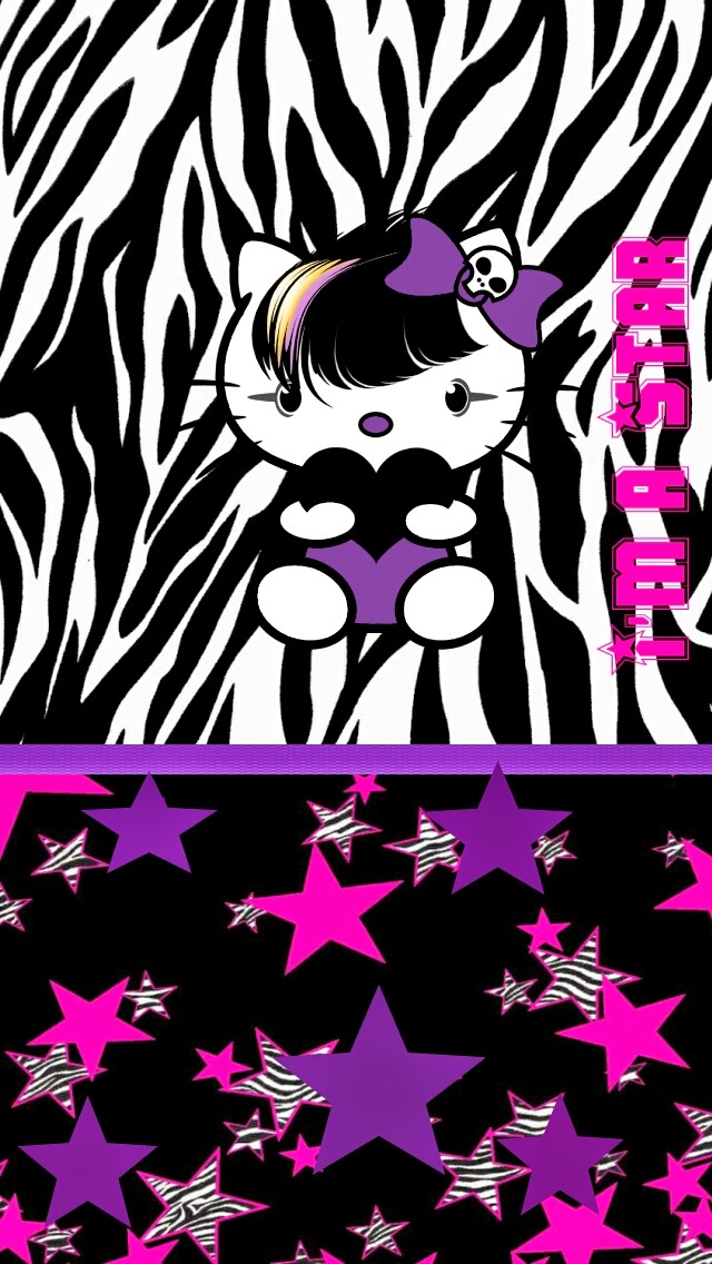 I Also Love The Color Purple, Pink, And Black So This - Hello Kitty Purple And Black , HD Wallpaper & Backgrounds