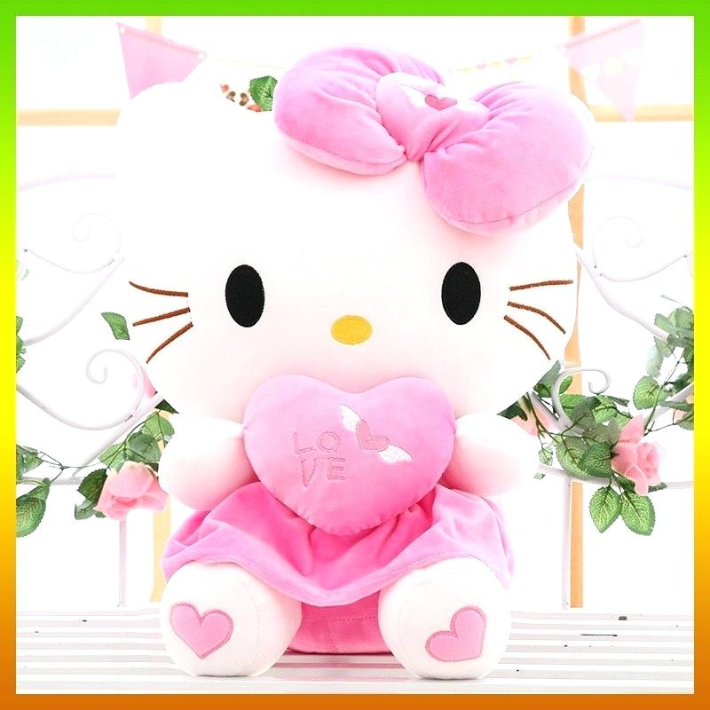 Pink Hello Kity Kitty Angel Soft Toy Stuffed Plush - Soft Toy Teddy Bear , HD Wallpaper & Backgrounds