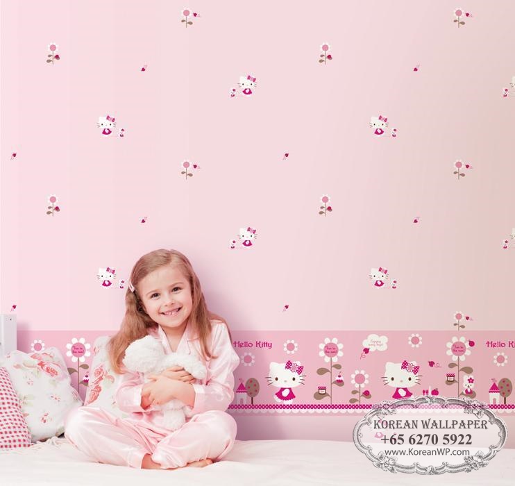 Room Using Kids Teens H3027 Hello Kitty Wallpapers - Hello Kitty Wallpaper Home , HD Wallpaper & Backgrounds