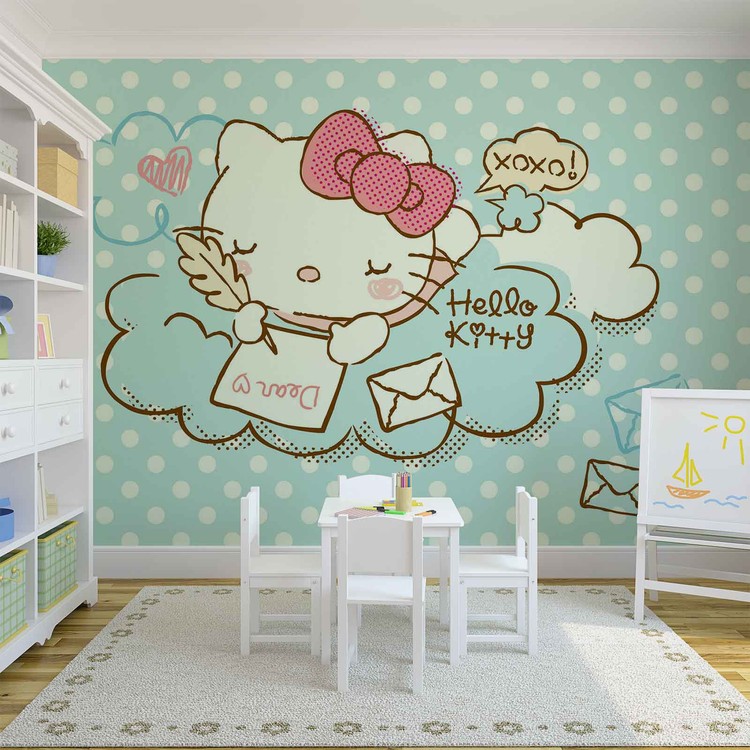 Hello Kitty Wallpaper Mural - Hello Kitty Wallpaper Landscape , HD Wallpaper & Backgrounds