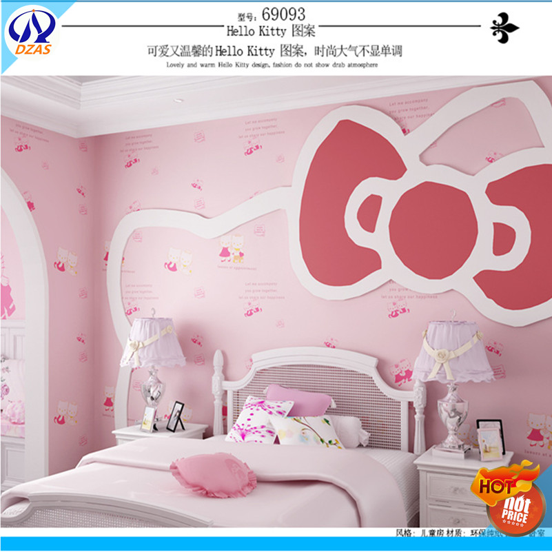 Children Room Non Woven Wallpapers Hello Kitty Cats - Bedroom , HD Wallpaper & Backgrounds