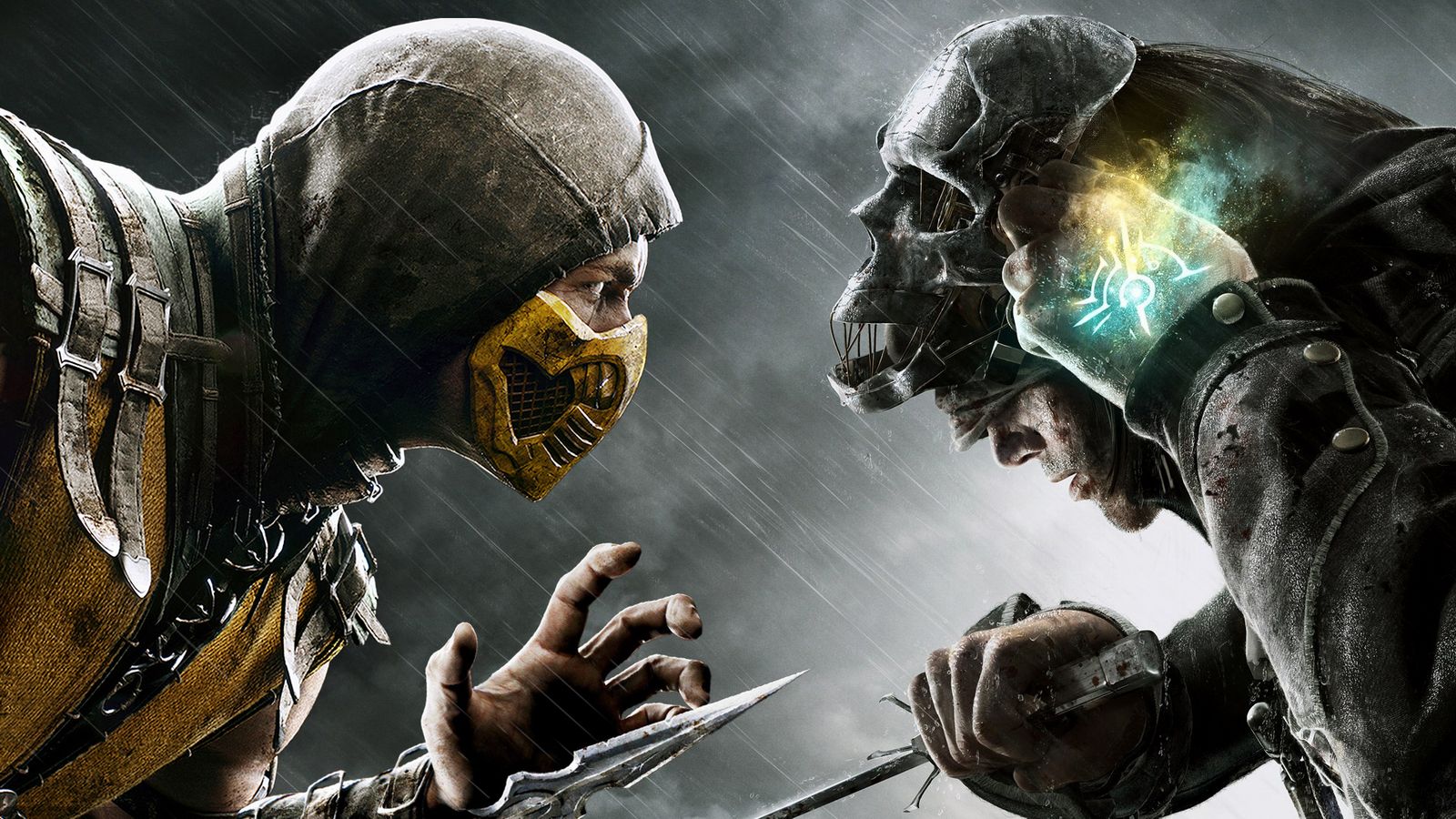 Dishonored Rain Scorpion Mortal Kombat Hd Wallpaper - Mortal Kombat Xl Hd , HD Wallpaper & Backgrounds