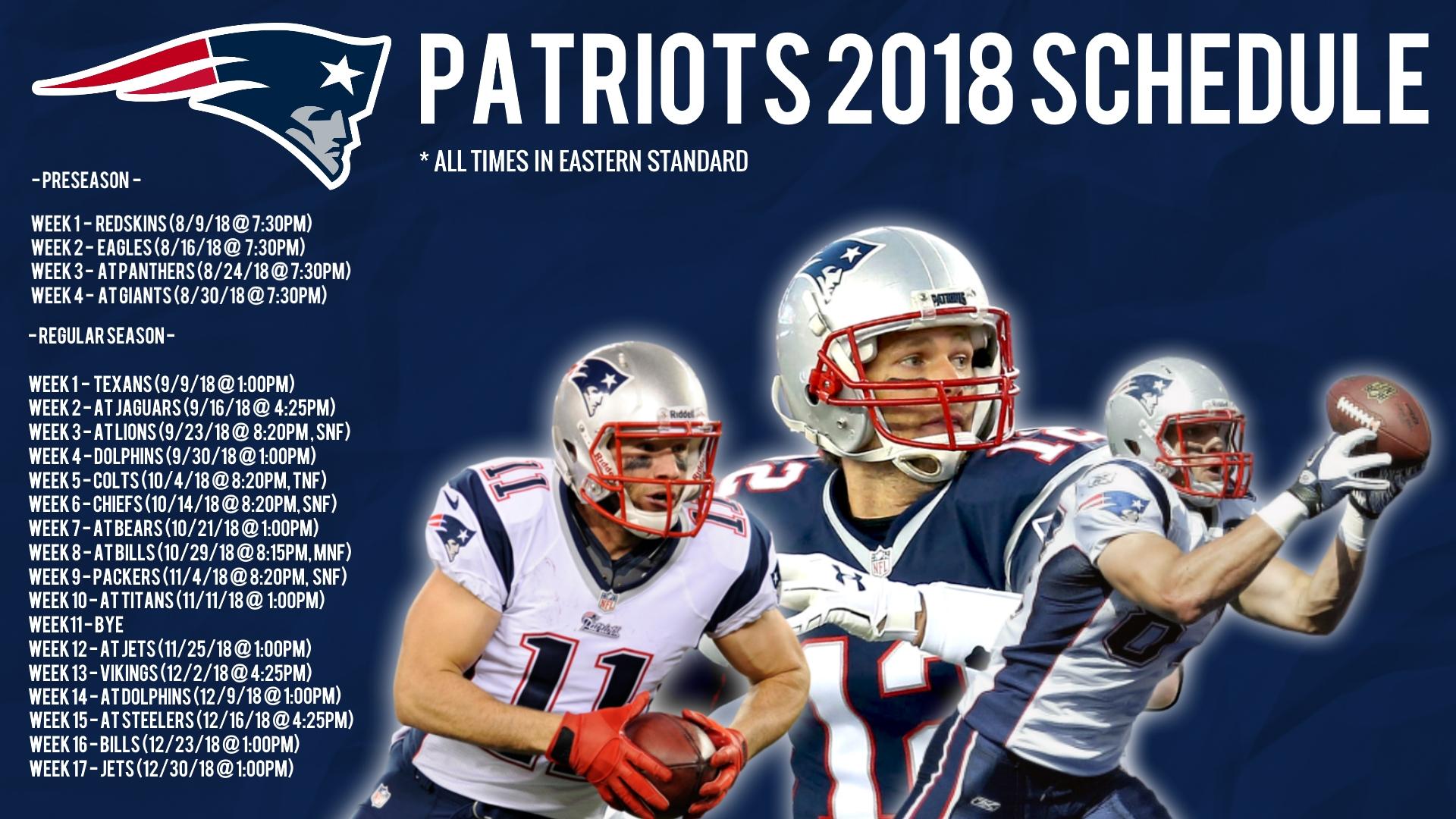 2018 Hd Patriots Schedule Wallpaper - Patriots Preseason Schedule 2018 , HD Wallpaper & Backgrounds