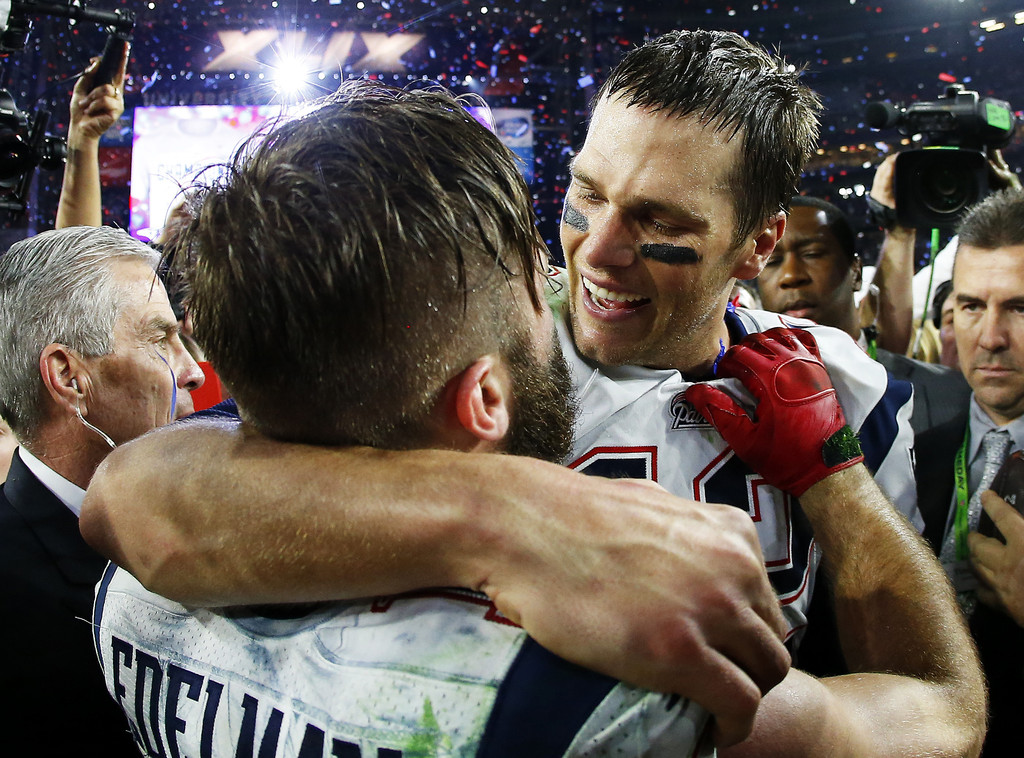 Tom Brady Julian Edelman Super Bowl Xlix - New England Patriots , HD Wallpaper & Backgrounds