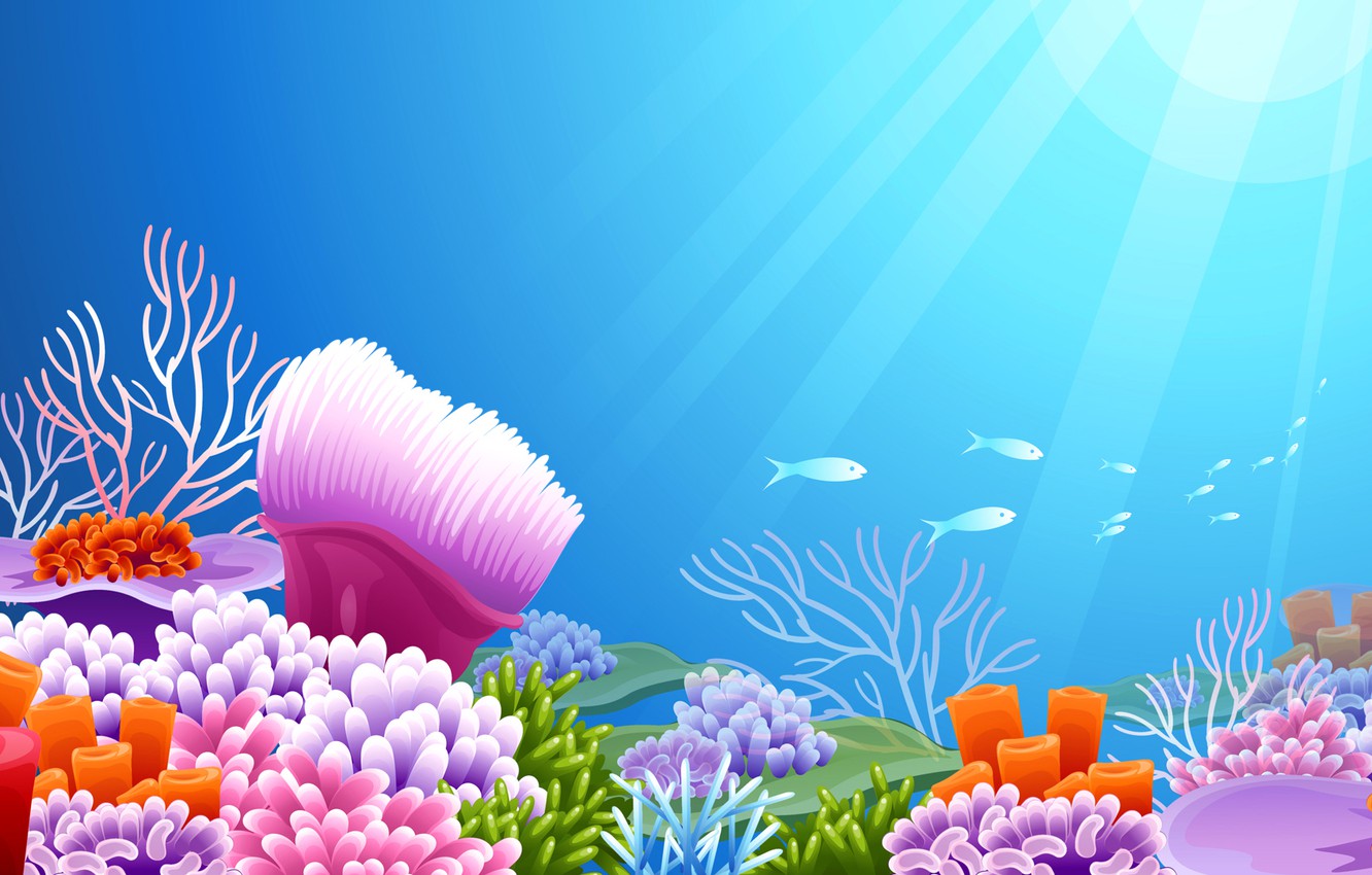 Photo Wallpaper Sea, Rays, Light, The Ocean, Vector, - Under The Sea Background Clipart , HD Wallpaper & Backgrounds