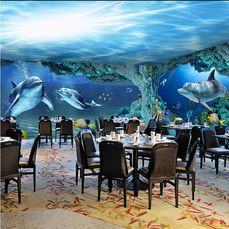 3d Wallpaper Of The World's Undersea Wallpaper Is Custom - Restaurant 3d Flooring , HD Wallpaper & Backgrounds