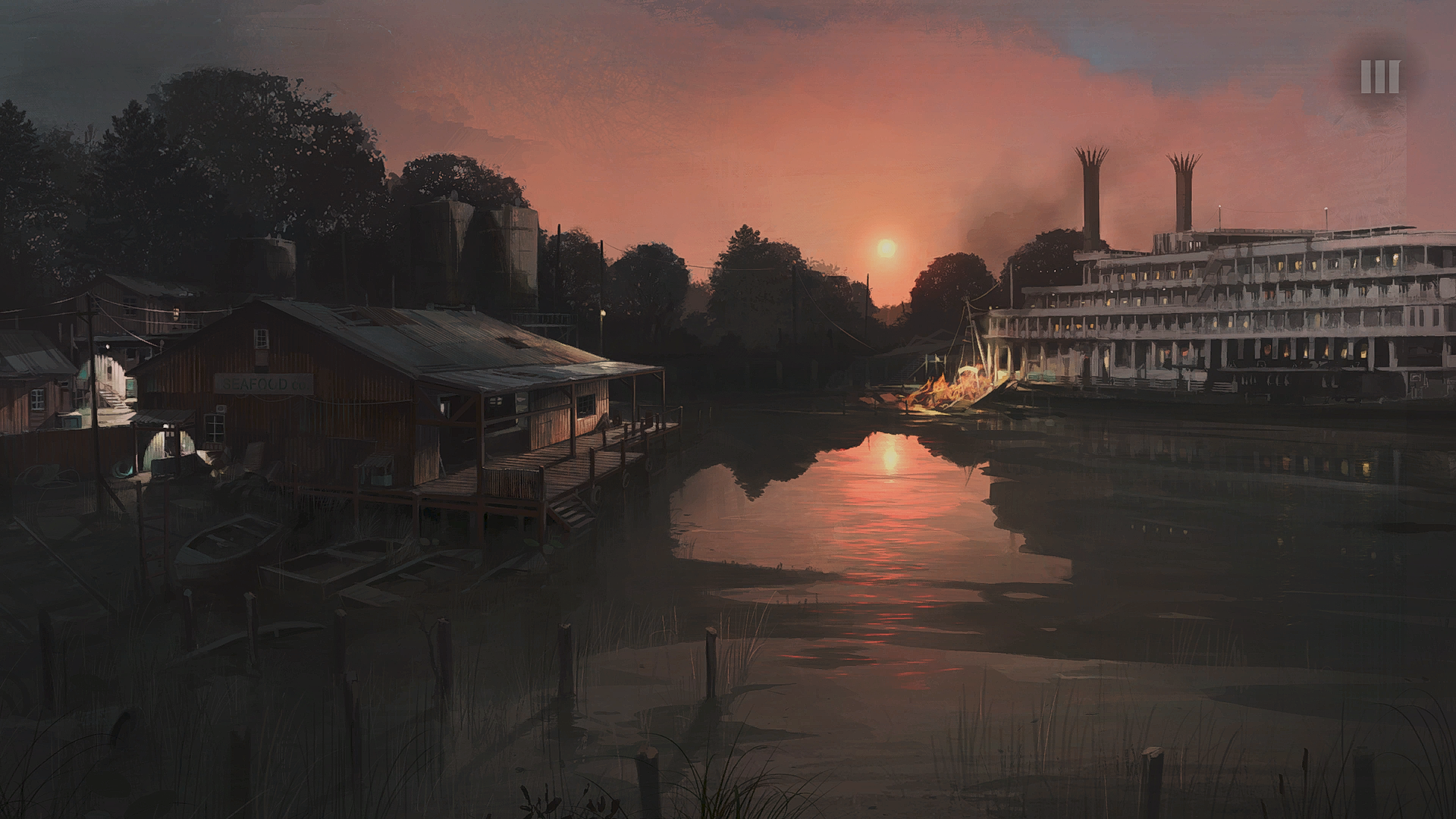 Mafia 3, Painting, Sea, Sunset, Clouds, Painting - Mafia 3 , HD Wallpaper & Backgrounds