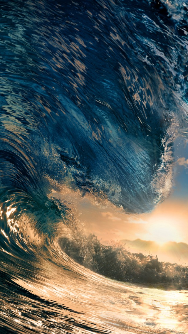 5k, 4k Wallpaper, Ocean, Water, Wave, Sunset, Sky - Ocean Not The Wave , HD Wallpaper & Backgrounds