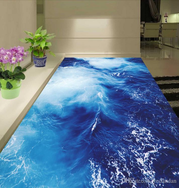 Customize 3d Floor Wallpaper Sea Waves Wallpaper For - Moss Rock Creek , HD Wallpaper & Backgrounds