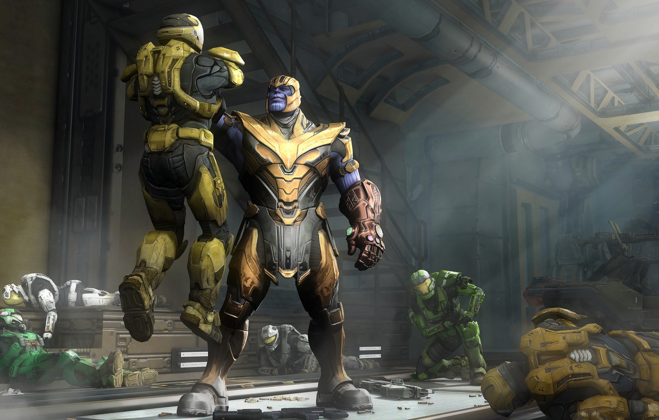 Photo Wallpaper Halo, Spartan, Master Chief, Titan, - Master Chief Vs Thanos , HD Wallpaper & Backgrounds