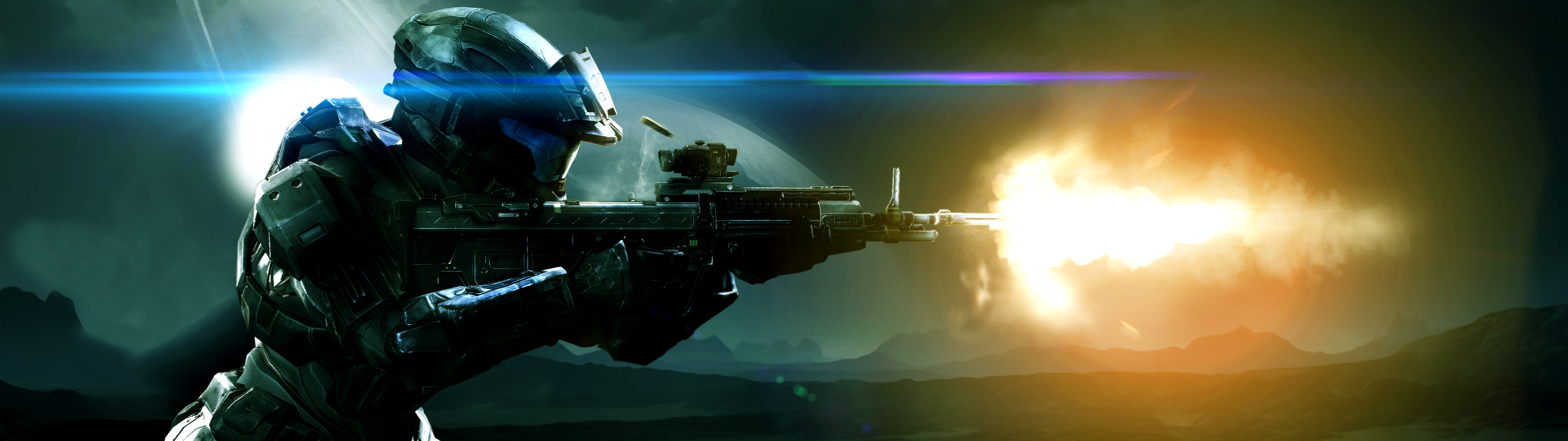 Spartan Iii - Dual Screen Wallpaper Halo , HD Wallpaper & Backgrounds