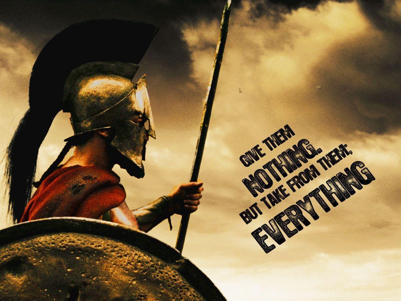 Wallpapers For > Spartan Warrior 300 Wallpaper - Spartan Give Them Nothing , HD Wallpaper & Backgrounds